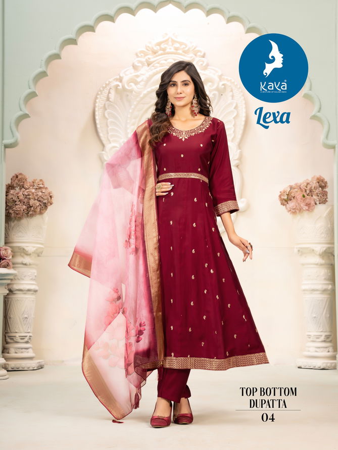 Lexa By Kaya Roman Silk Designer Kurti With Bottom Dupatta Wholesale Price In Surat